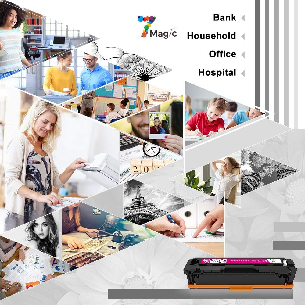7Magic Compatible Toner Cartridges Replacement for HP M254dw M281fdw for 202A 202X High Yield HP Laserjet Pro MFP M281fdw M254dw M281cdw M254dn M254nw M281fdn M280nw M281 M254 Ink Printer
