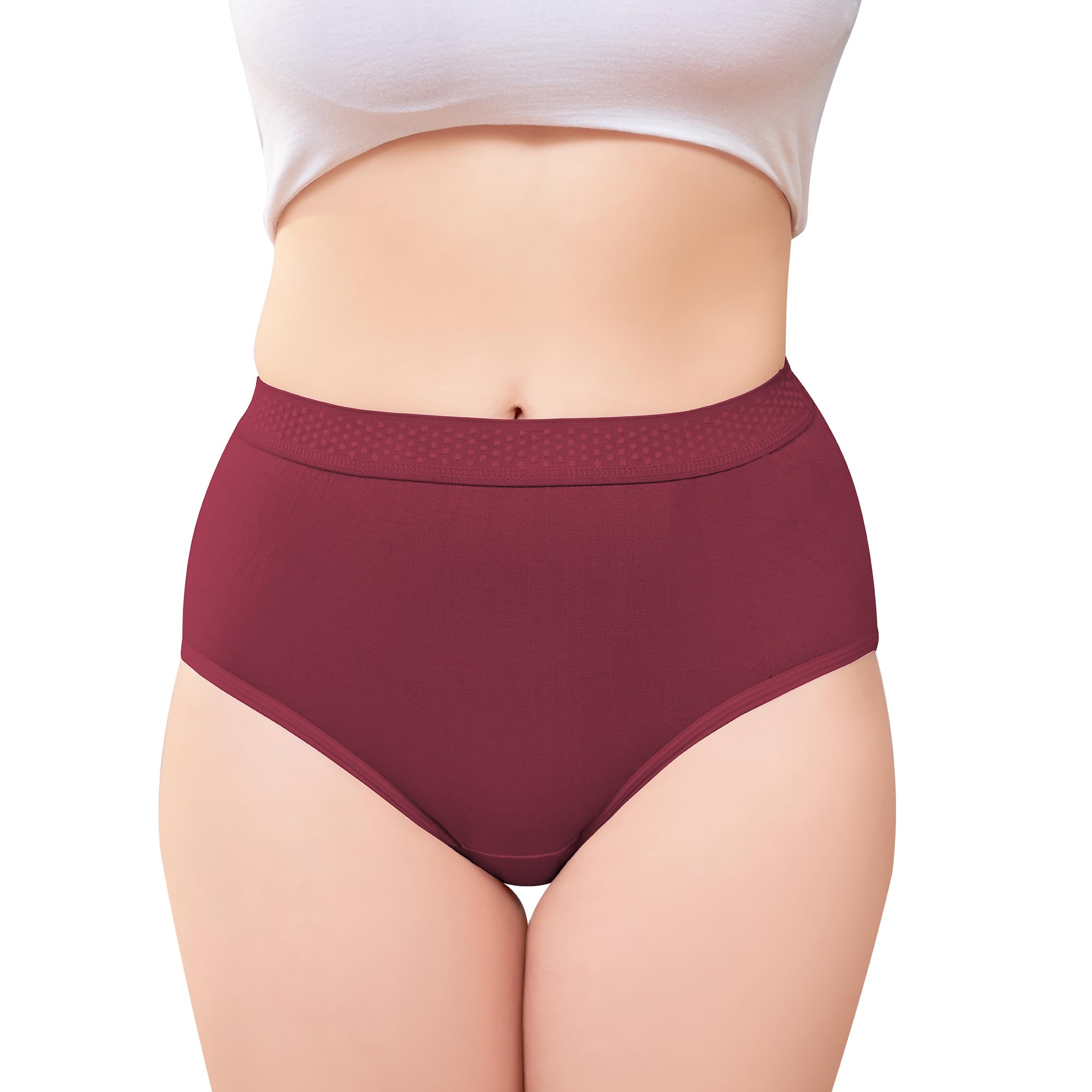 Riza Silkie Women's Full Hip Coverage Ultra Soft Modal Stretch Fabric Hipster,High Waist Doted Elastic Panties Multicolors and Colors May Vary Pack of - 3-image-47