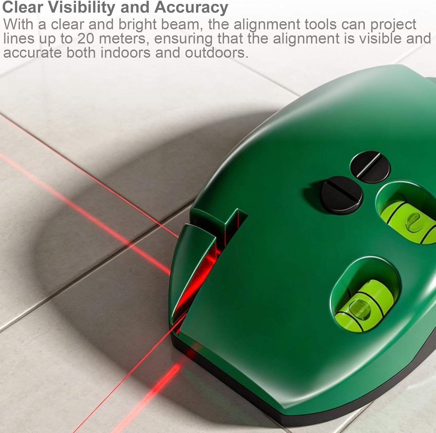 Portable 90 Degree Alignment Tool with Hidden Fixed cone and Magnet - Small Alignment Gauge for Construction, Measure Horizontal Plane Alignment (No Batteries Included) (Green)