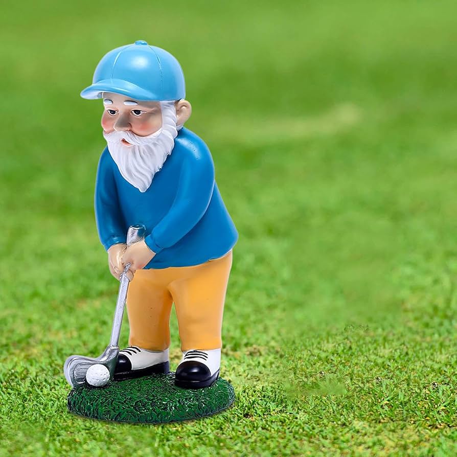 Azuma Garden Gnome Ornament Novelty Resin Standing Figure Patio Outdoor Blue Hat