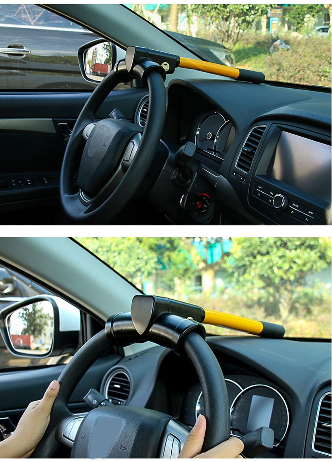 Lenkradkralle für Peugeot Partner, Auto Wegfahrsperren Diebstahlsicherung T Bar Lenkradschloss mit 2 Schlüssel Verstellbar Auto Zubehör