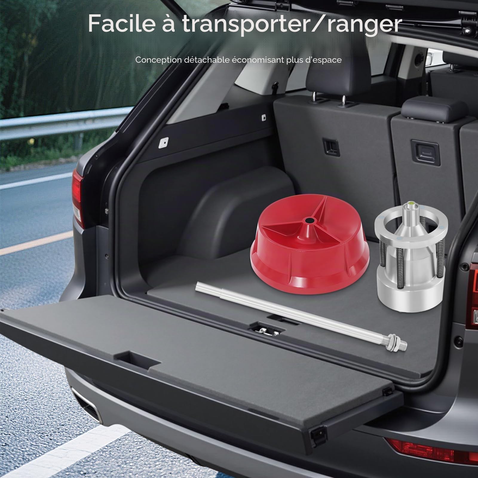 Equilibreuse de pneus pour voitures et camions - Appareil d'équilibrage des pneus en alliage d'aluminium portable - Outil de changement de pneu pour moyeux d'un diamètre de 1 à 4"