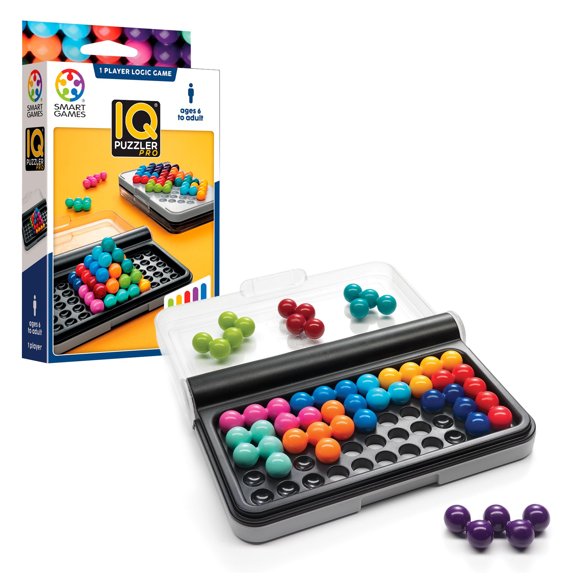 SmartGames | IQ Puzzler Pro | Logic Puzzle Game | 120 Challenges | Single Player Brain Teaser | for Ages 6+ | Multilingual Version