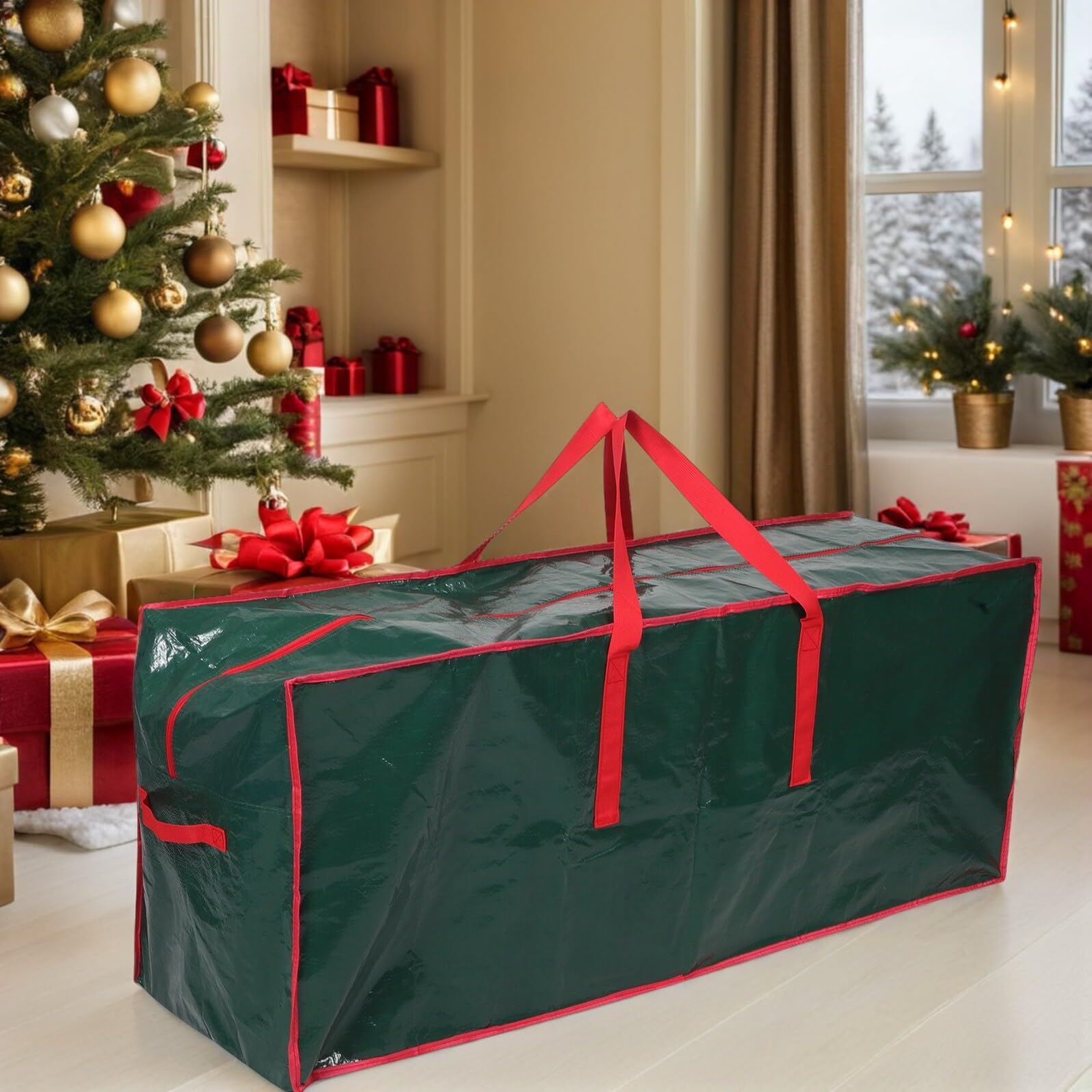 SHINEOFI Aufbewahrungsbeutel für Weihnachtsbäume Haus und Garten mit Reißverschluss Tragegriffen Staubdicht für Künstliche oder Echte Bäume und Weihnachtsdekorationen