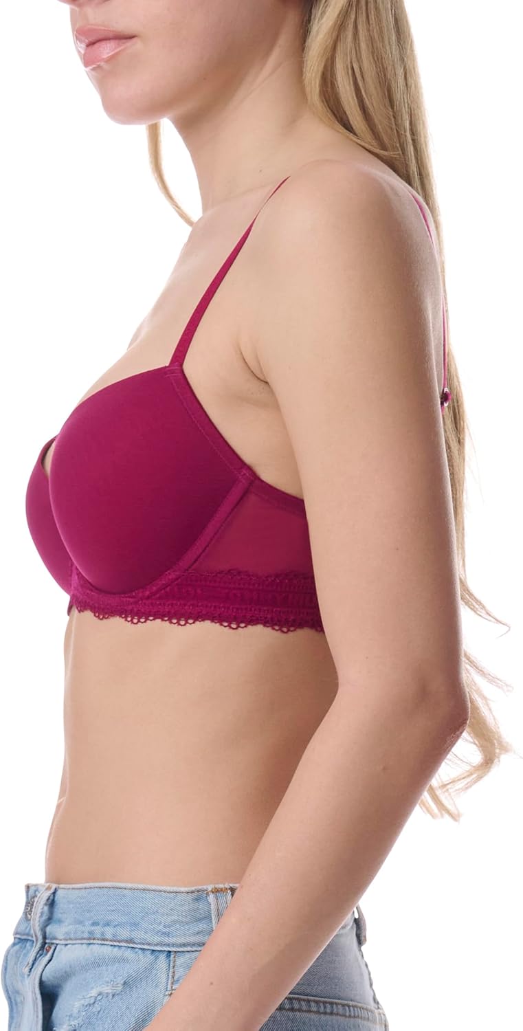 Tommy Hilfiger Womens Lightly Lined Mesh Balconette Bra with Underwire - Image 3