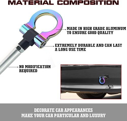 Miniatura 4 de Xotic Tech JDM Sport Track Racing Style CNC Aluminio atornillado gancho de remolque delantero trasero parachoques compatible con Lexus IS CT RC GS