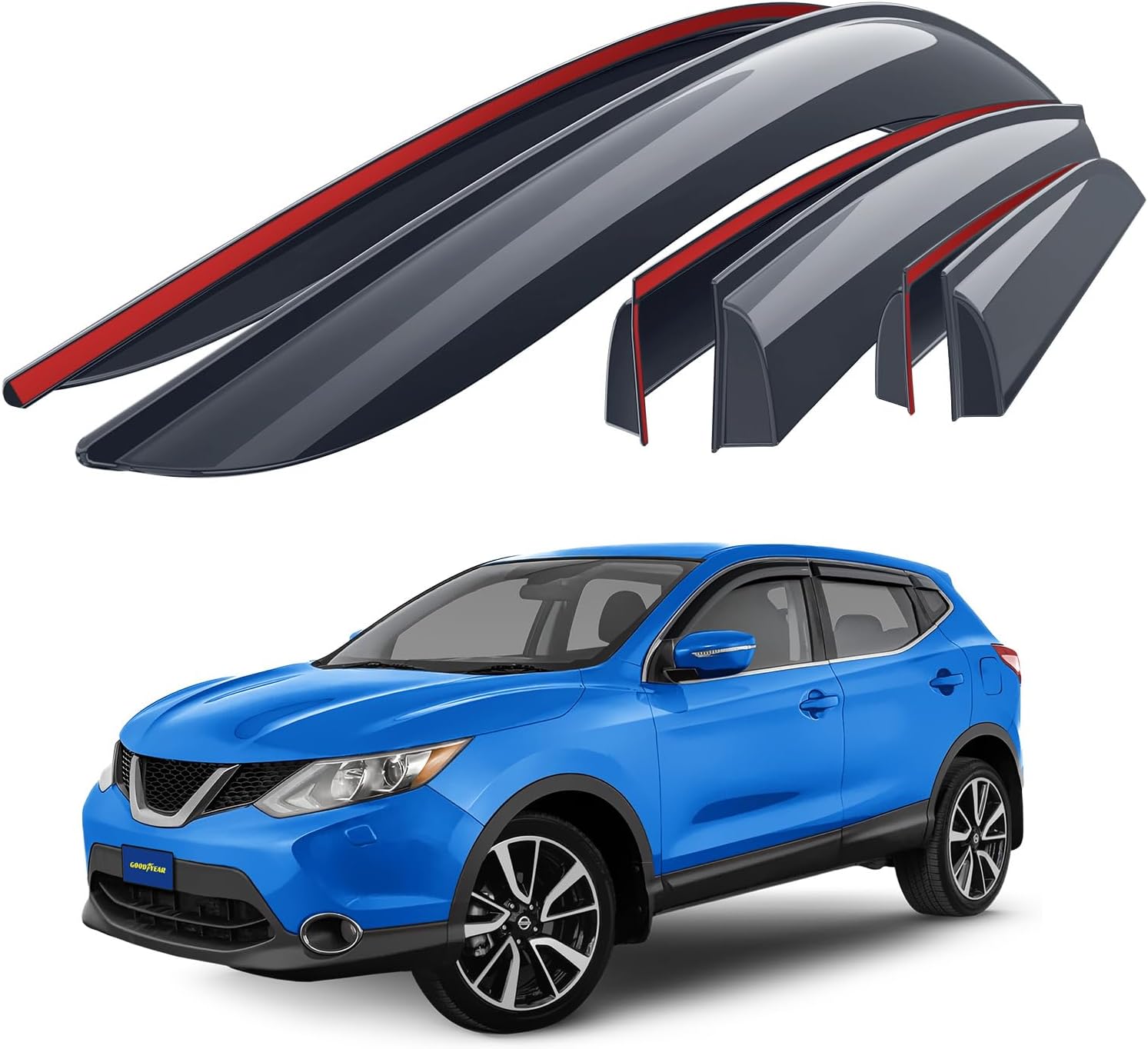 Extra Durable Window Deflectors TapeOn Window Visors Rain Guards Fit for Nissan
