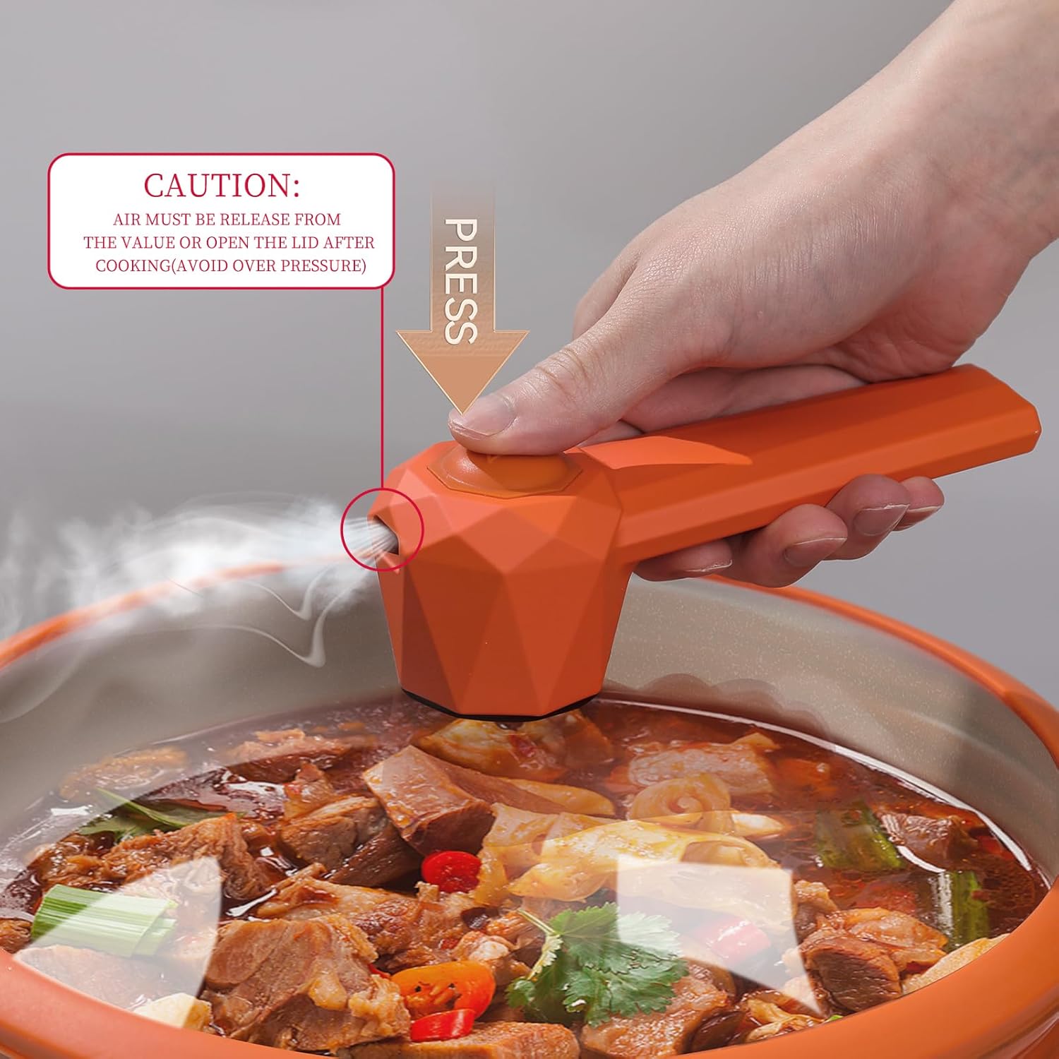 Releasing Steam from a TIBORANG Steamer Frying Pan