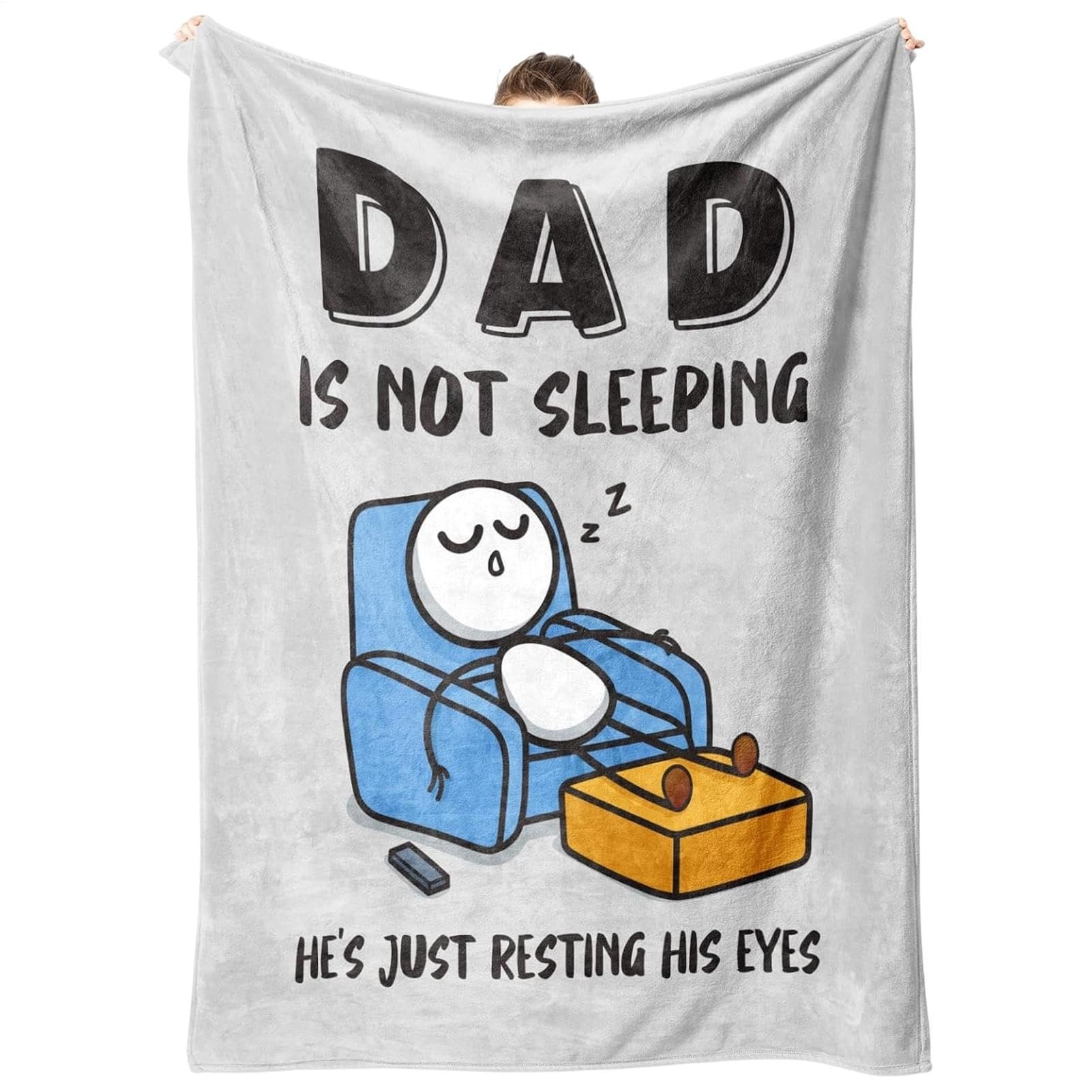 Couverture de canapé amusante papa ne dort pas, le confort doux qui rassemble la famille
