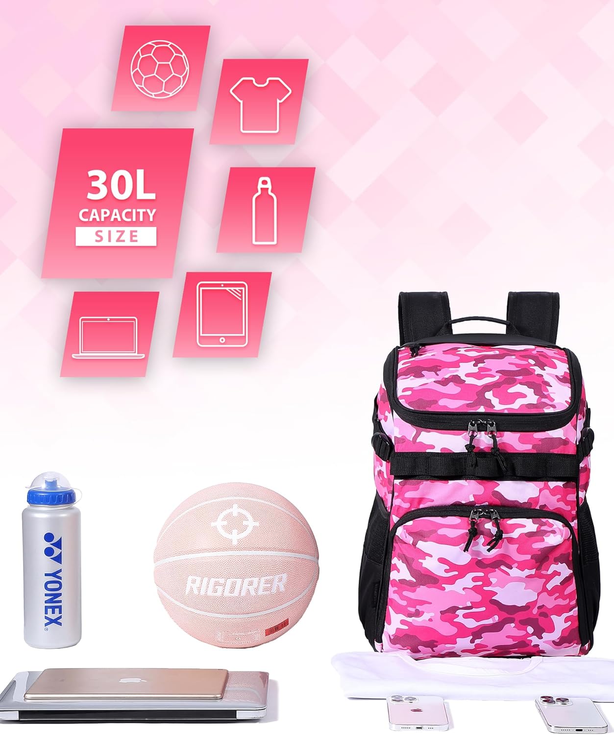 Basketball Backpack Women Fit Soccer Volleyball Baseball Football Sports Backpack Training Equipment Bag for Team