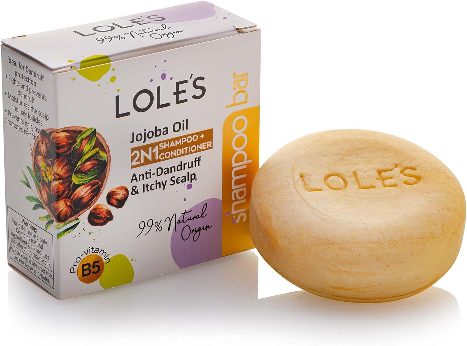 LOLE’S Shampoo Bar & Conditioner with Jojoba Oil for Itchy Scalp