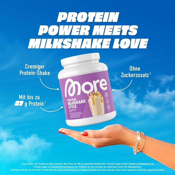 MORE Protein, Vanille-Eiscreme, 600 g, Mix aus Whey Konzentrat und Casein ideal zum Muskelaufbau und -erhalt, mit Laktase - made in Germany - 2