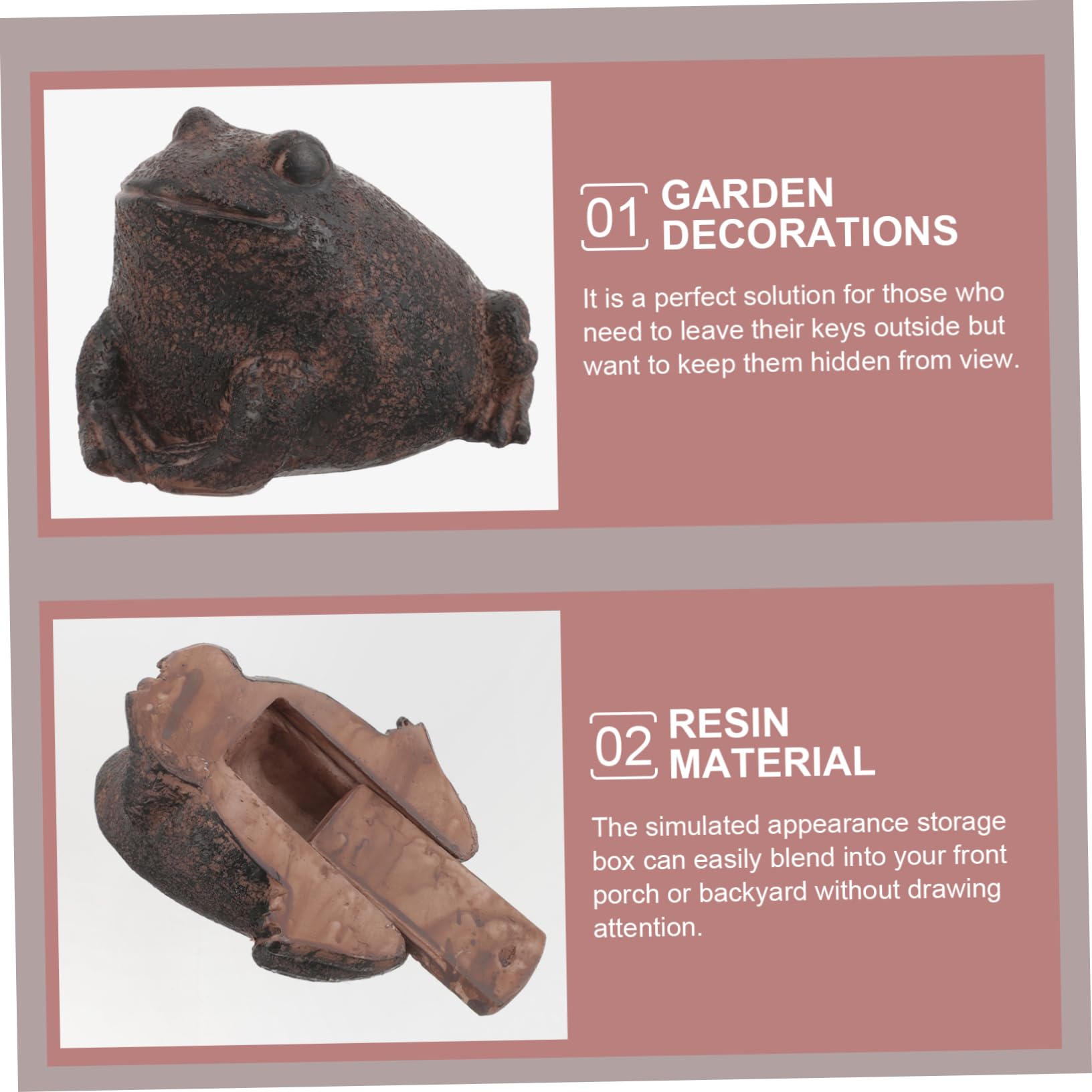 POPETPOP Lot De 2 Boîtes De Rangement pour Clés Dextérieur Fausse Apparence Résistantes Aux Intempéries Idéales pour Le Jardin