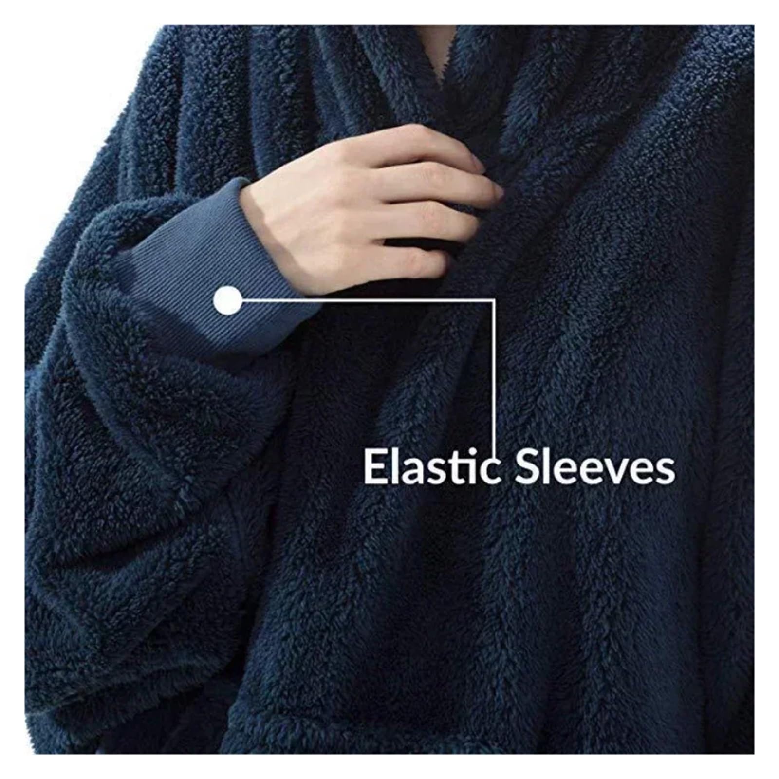 Invierno con Capucha suéter Manta Mujer Polar de Gran tamaño Mangas Bolso Grande cálido Grueso TV Bata Pareja(Style A-Gray)