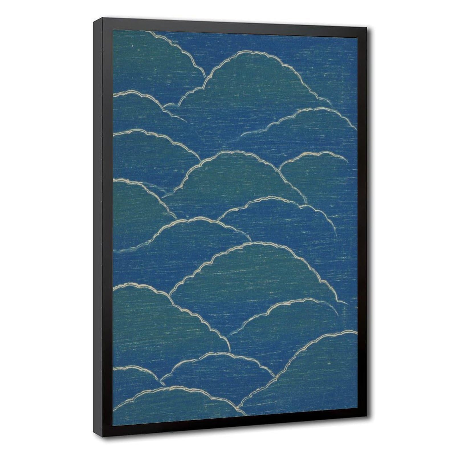 Bareronor Japanese Blue Cloud Canvas Poster Bedroom Decor Landscape Office Room Decor Gift 24" L X 36" W