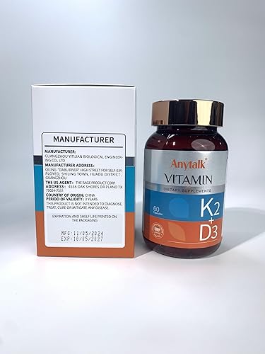 Miniatura 7 de Suplemento de vitamina D3 K2 con vitamina D3 (5000 UI), aceite K2 y MCT, sin OMG, sin gluten, cápsulas fáciles de tragar para la salud ósea, el