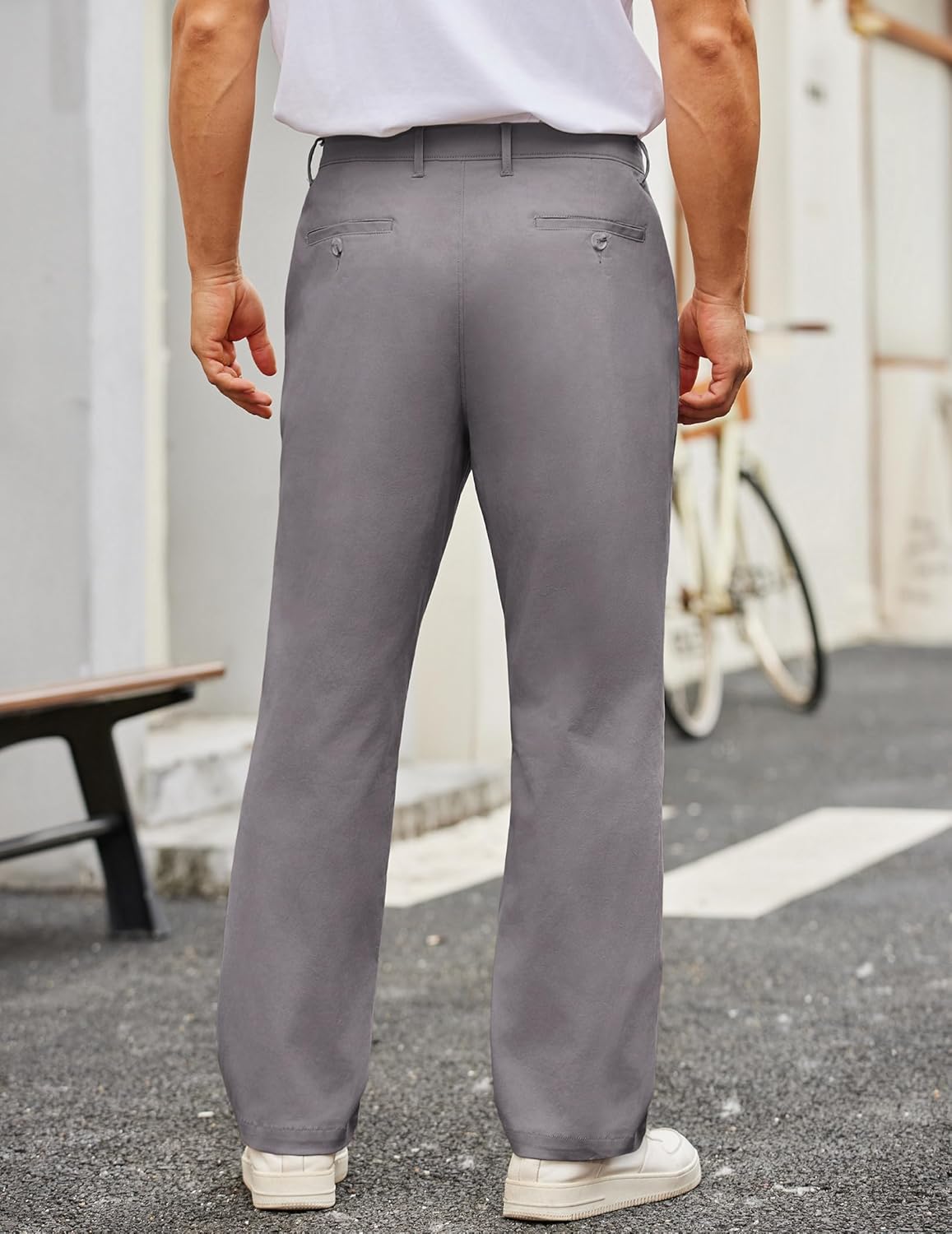 COOFANDY Mens Casual Pants Cotton Classic Fit Stretch Chino Pant Khaki Lightweight Work Dress Slacks - Image 3