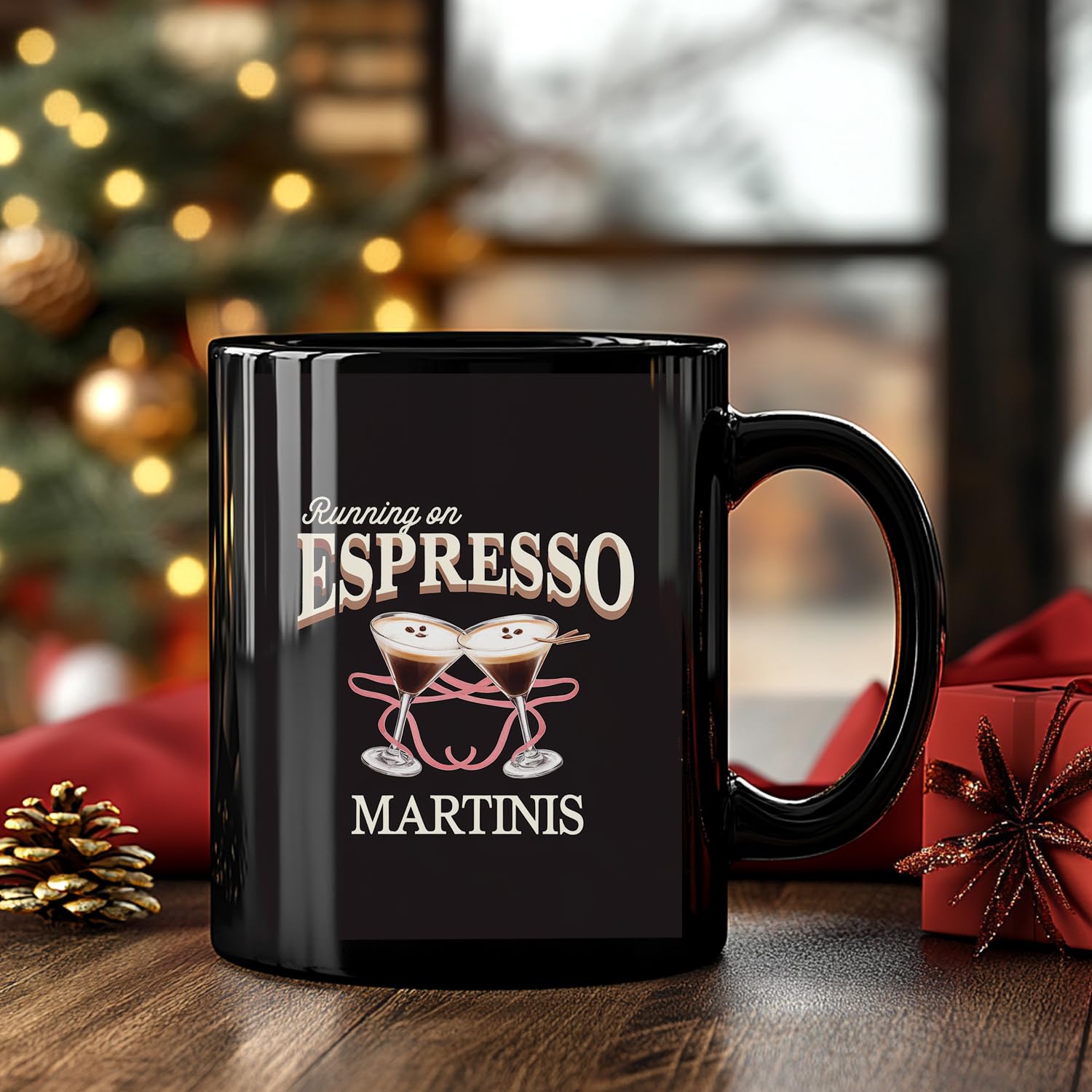 Nazenpod Running on Espresso Martinis Pink coquette bow martini bows Coffee Mug, Cups 11oz - 15oz