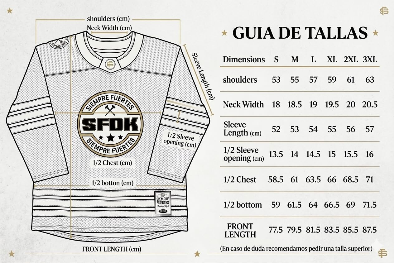 SFDK Jersey de Hockey The Rookie, Unisex Adulto, Negro con Detalles Dorados