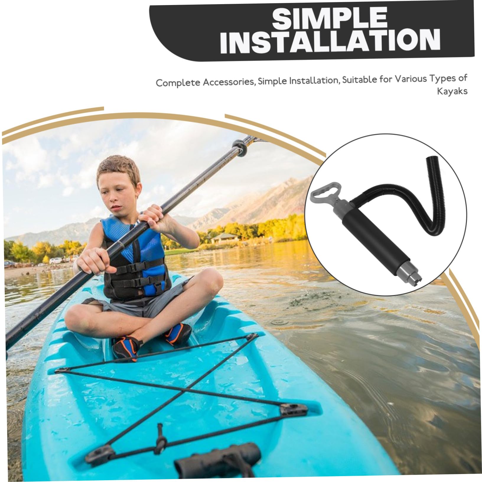 Kajakpumpe Manuelle Bilgepumpe für Boote, Kunststoff, für Kajak | Effiziente Wasserentfernung, Design, Vielseitiger Einsatz, Einfache Montage, Wassersport