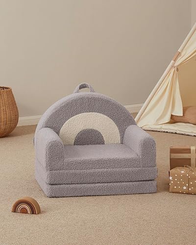 Miniatura 7 de Blissful Diary Sofá plegable para niños pequeños, cómoda silla y tumbona 2 en 1 para leer, siesta, sala de juegos, sofá para niños de 1, 2, 3 años,