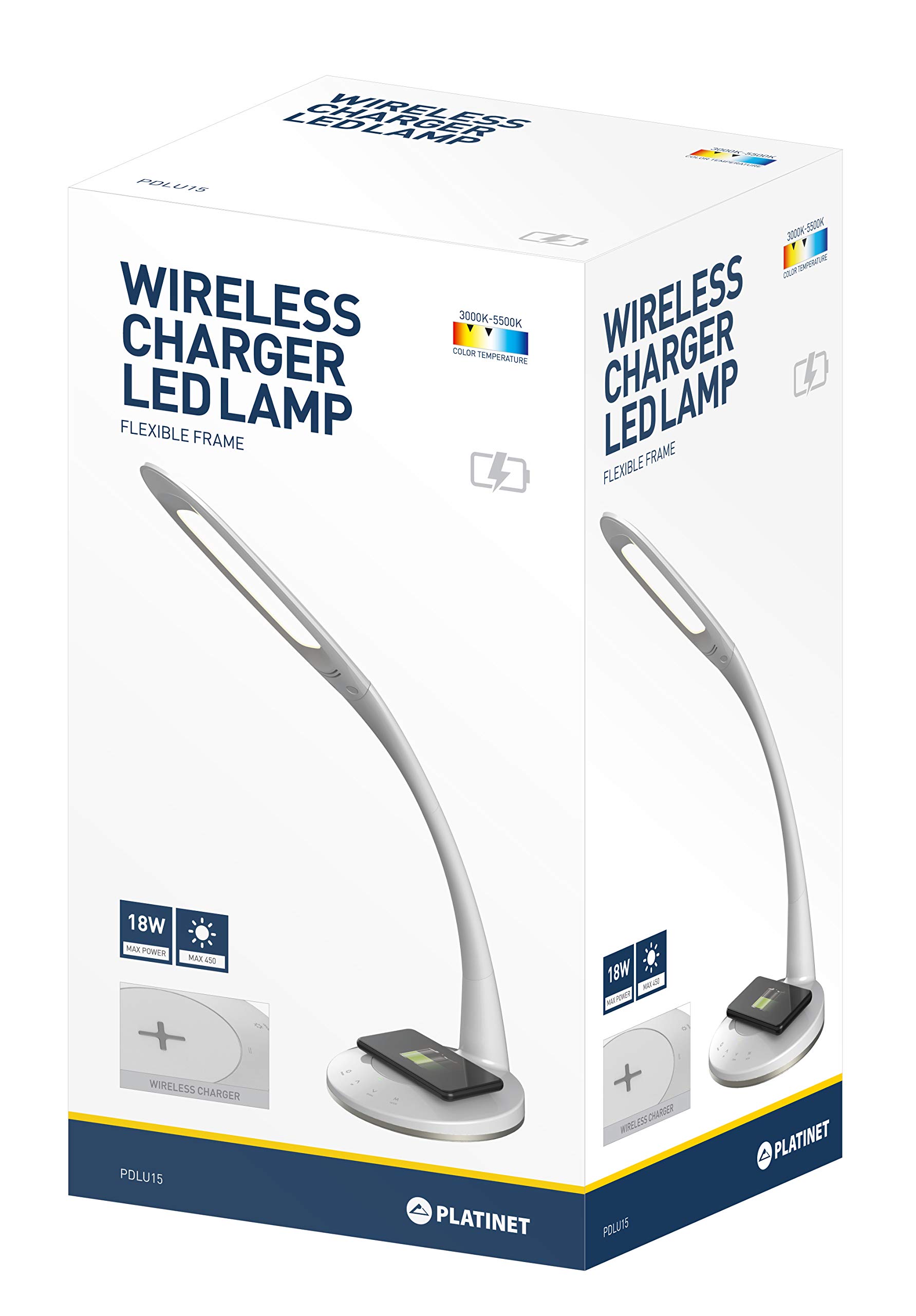 Lampa biurkowa z ładowarką indukcyjną