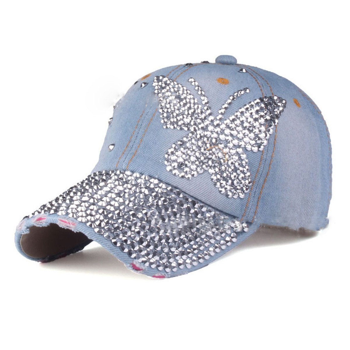 Amazon.com: Queenbox Women Rhinestone Studded Bling Baseball 