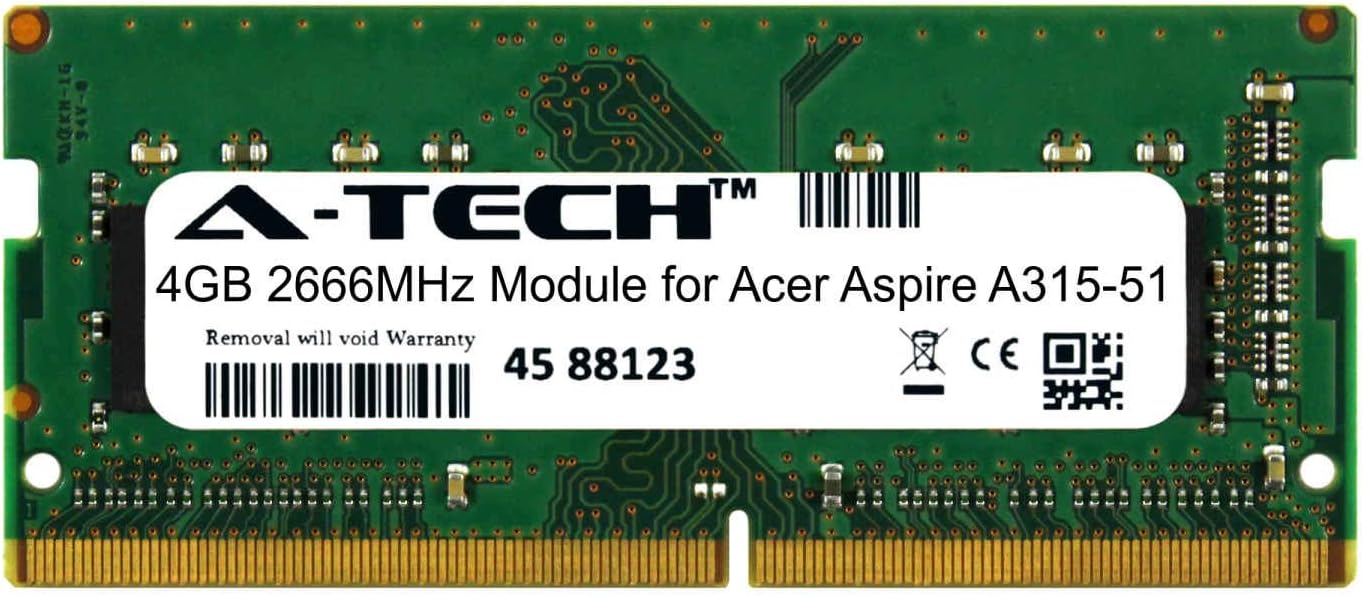 A-Tech 4GB Module for Acer Aspire A315-51 Laptop & Notebook Compatible DDR4 2666Mhz Memory Ram (ATMS269014A25977X1)