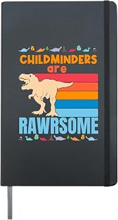 Childminders are Awesome Childminders Dinosaur Gift Hardcover Journal, Black