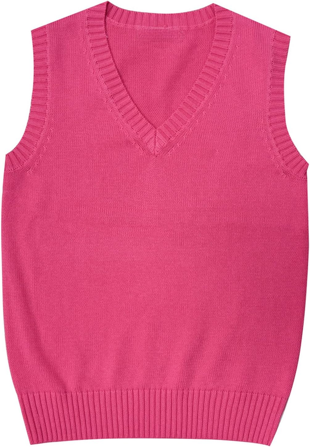 Blostirno Women’s Sweater Vest V Neck JK Uniform Kint Vests Solid Classic Sleeveless Pullover Sweaters Tops