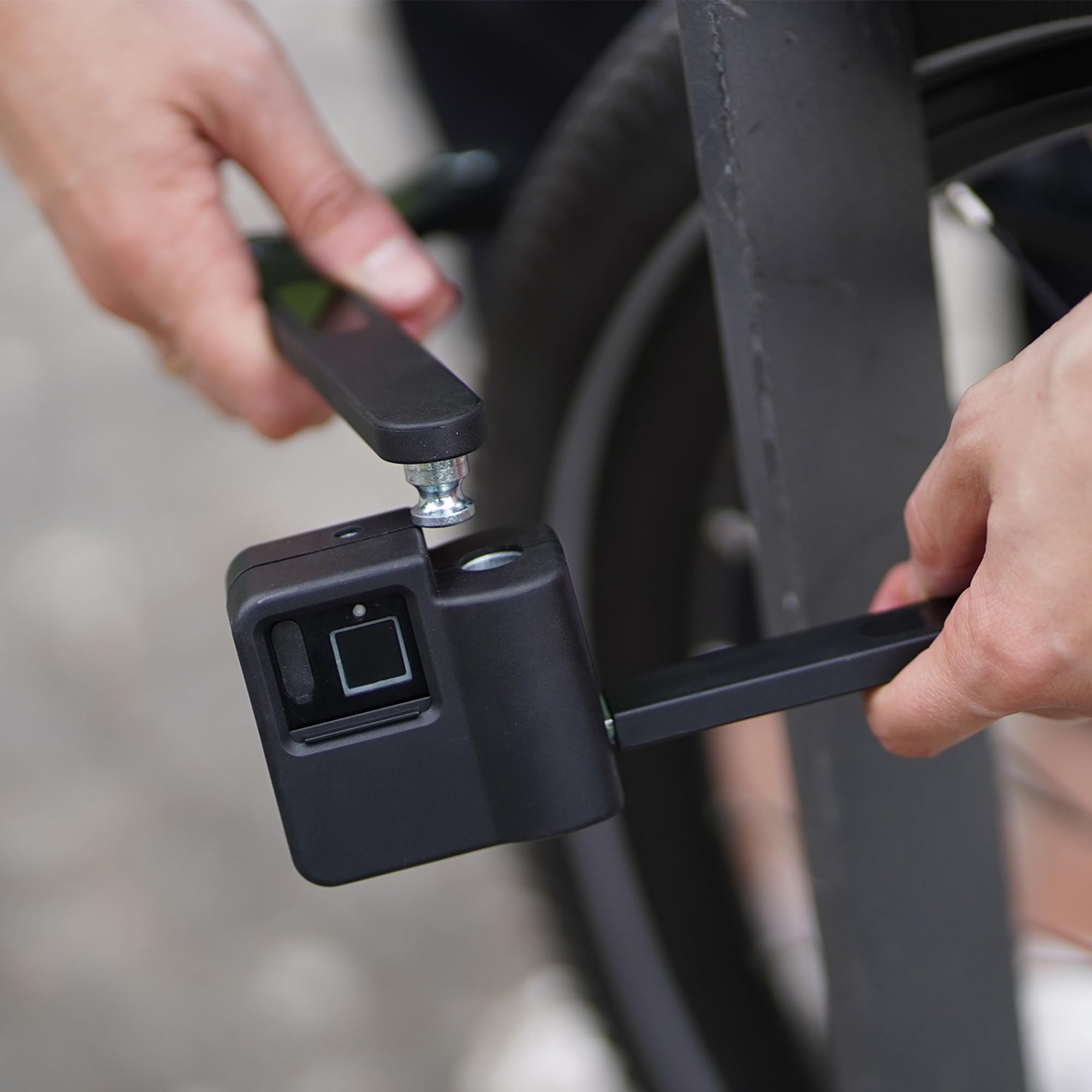 Prophete Antivol pliable avec empreinte digitale et porte-cadenas - Antivol de vélo avec haute protection contre les manipulations - Niveau de sécurité maximal 7 - Noir