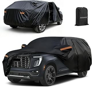 SUV Car Cover for 2004-2025 GMC Yukon XL Denali, 10 Layers All Weather Outdoor Full Car Covers Heavy Duty with Zipper Door & Windproof Bands for Snow Rain Hail Cover Sun UV Protection (XL)