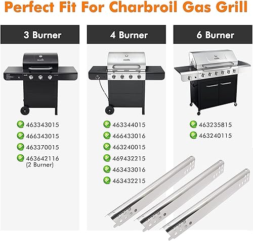 Miniatura 3 de Piezas de repuesto para parrilla Char-Broil Advantage 3 Burner 463343015, 463340315, 463335115, 463435115, 463436815, 463370015, 463234815. il