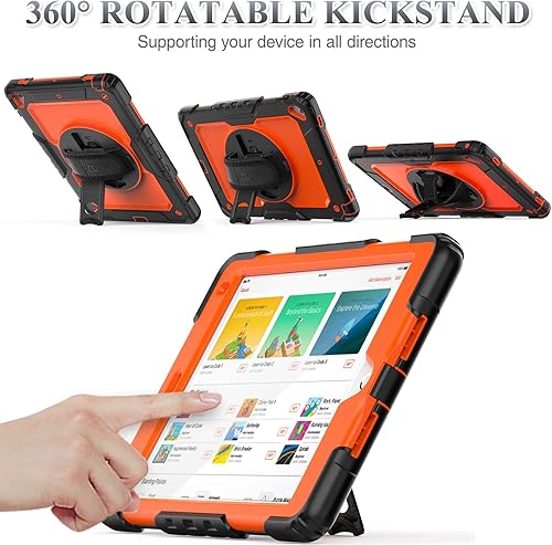 Miniatura 10 de SEYMAC stock Funda para iPad de 6  5 generación, Air 2  Pro de 9.7 pulgadas, resistente protección con protector de pantalla, con soporte para