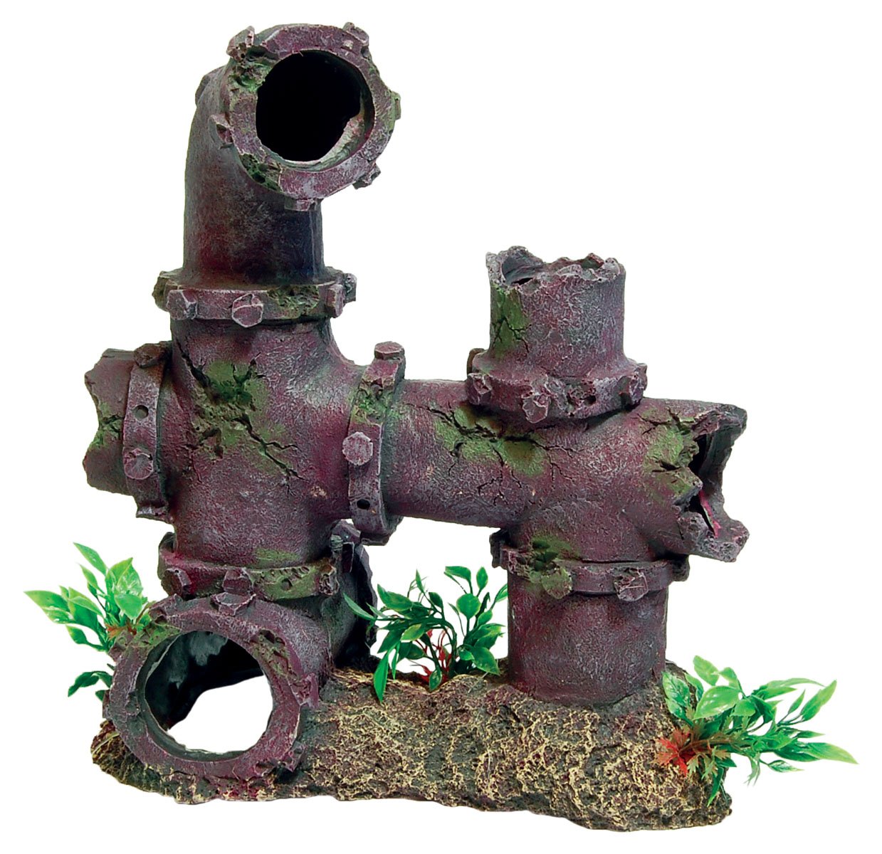 Aqua Spectra Sunken Pipework with Plants Aquarium Ornament