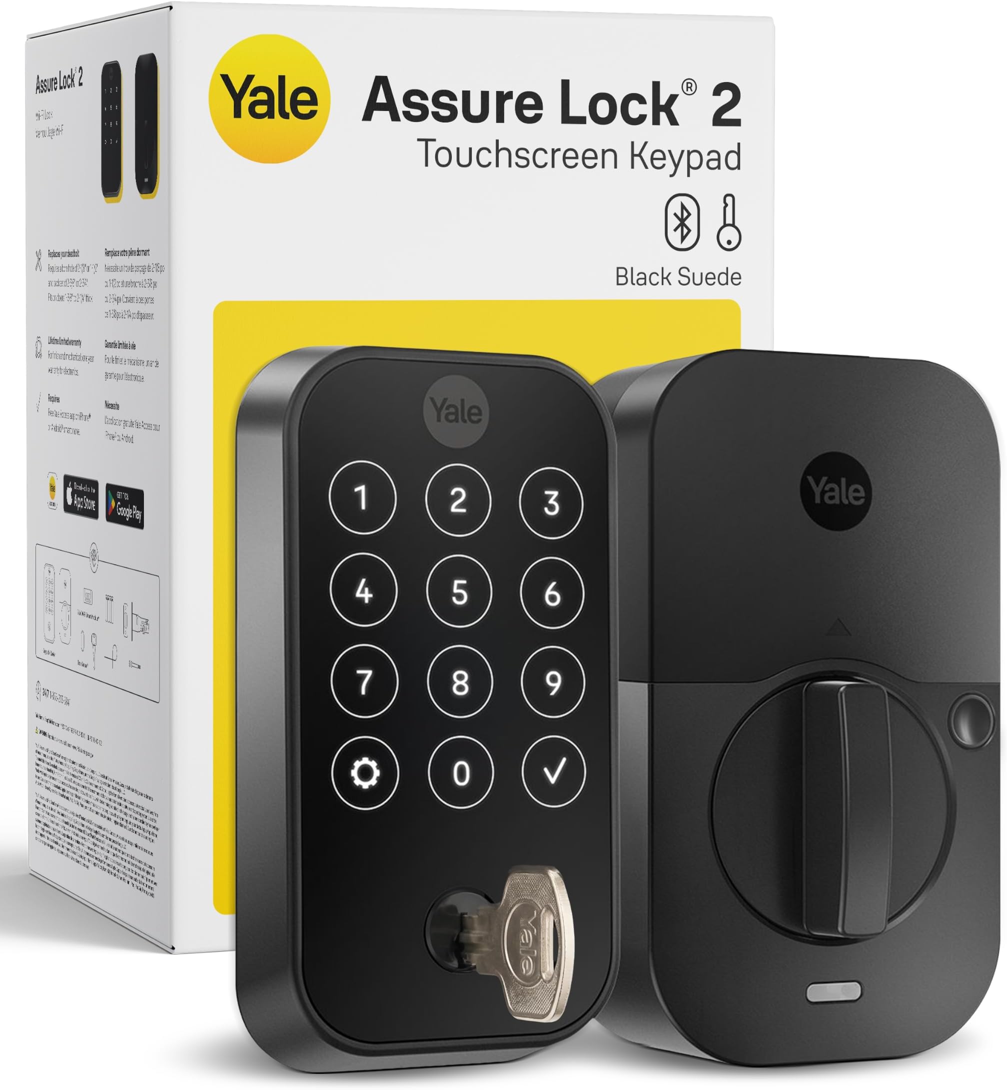 Assure Lock 2 Keypad Deadbolt with Bluetooth, Black Suede