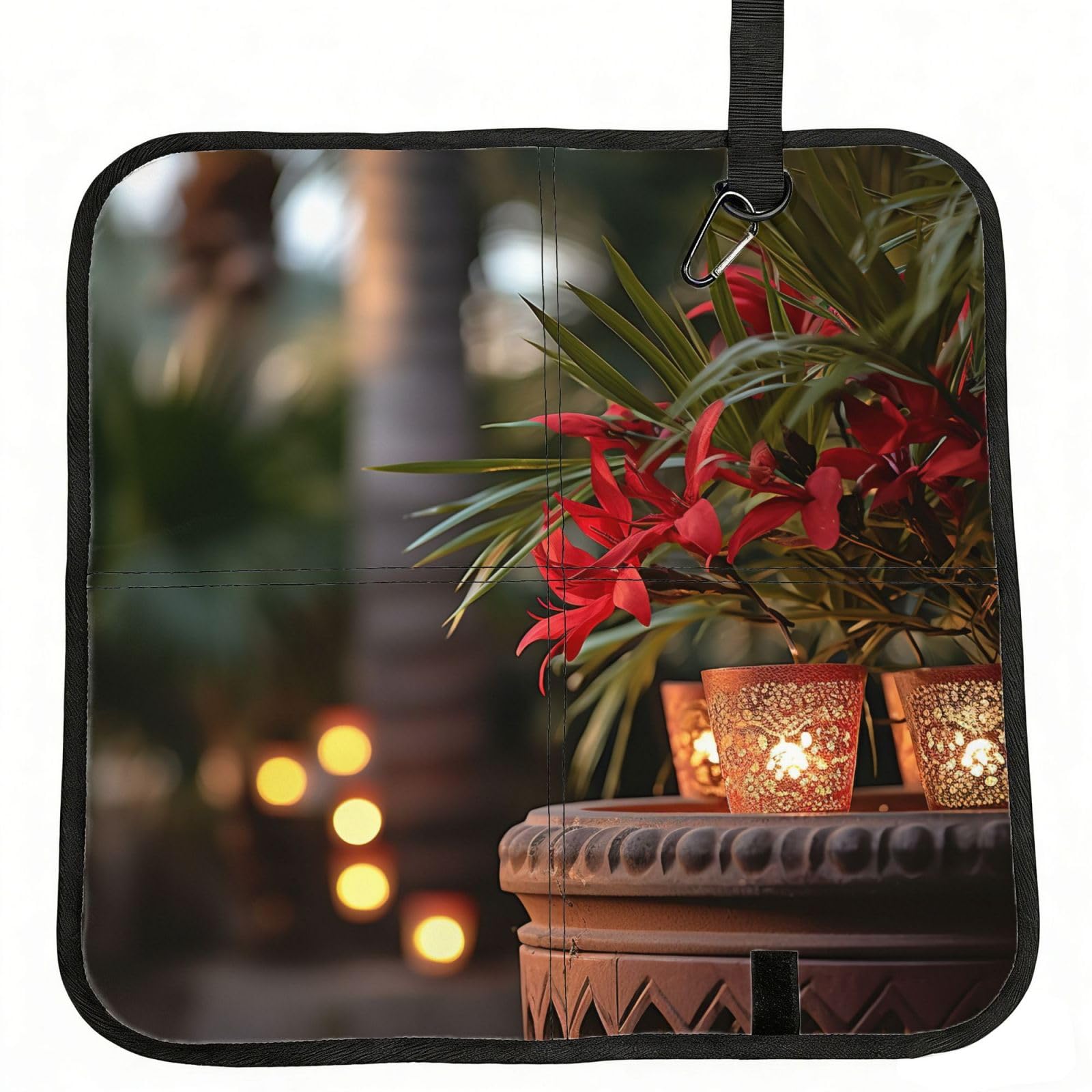 YGLHBDPBF merry christmas palm tree Print Camping seat cushion,Foldable Sitting Pads,Save Backpack Space for Hiking