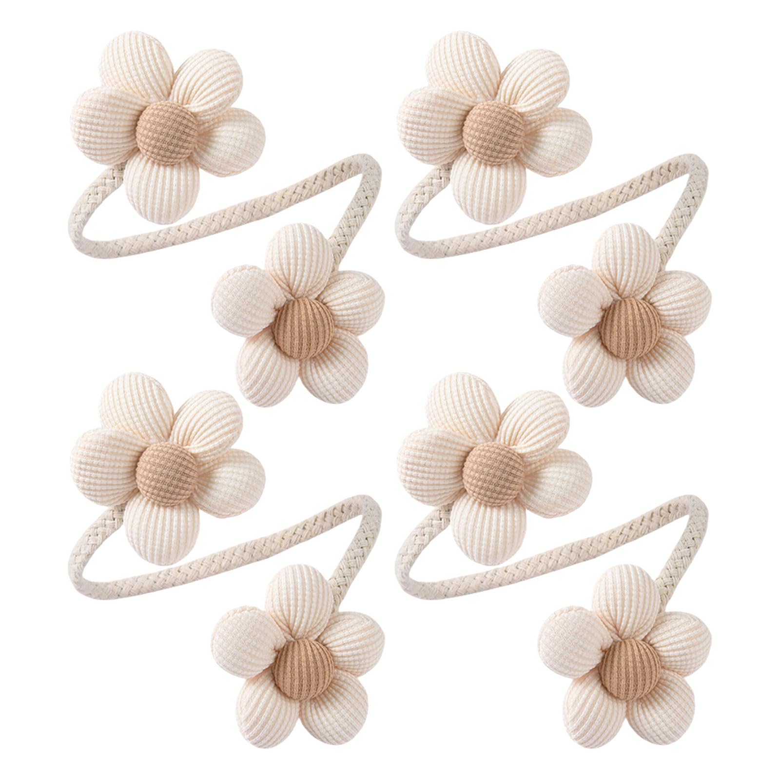 Nucelit 4Pieces Colorful Flower Curtain Tiebacks Metal Rope Window Drape Holders Holdbacks Clips for Home Bedroom Decoration Flower Curtain Tiebacks