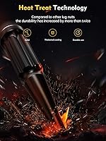 Vista 4 de MIKKUPPA Tuercas de llanta de rueda de 1/2-20, 20 tuercas negras de 1/2 x 20 pulgadas sólidas de 4.4 pulgadas de alto con 1 llave de enchufe