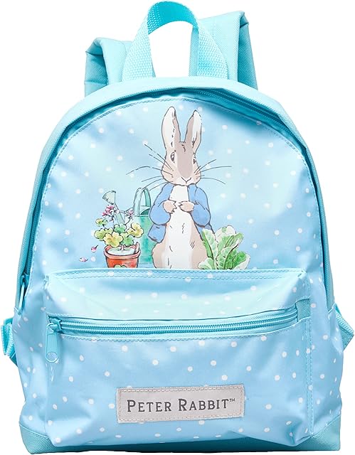 Kids School Bag Backpack Roxy Dual Pockets Polka Dot Blue PR