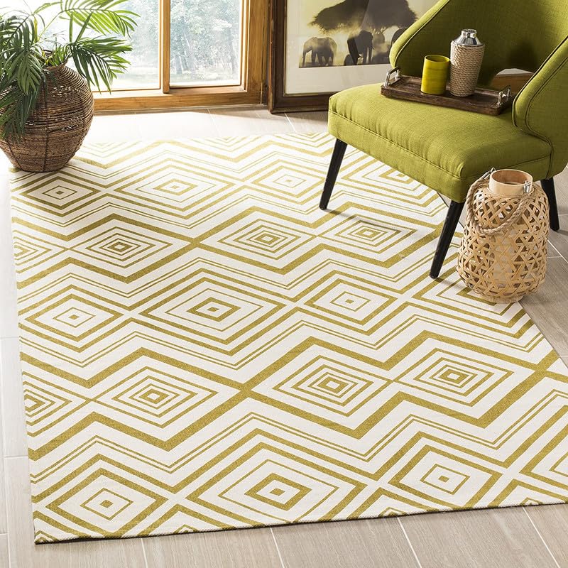 Image of Embossed Handmade GH Wool Thick Geometrical Carpet is a Stylish and Practical Addition to Any Living Room 5X8