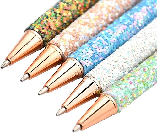 Miniatura 4 de Gullor 5 bolígrafos de punta media de tinta negra, punta media de 0.039 pulgadas, para suministros de oficina, regalo, boda, cumpleaños, color azul