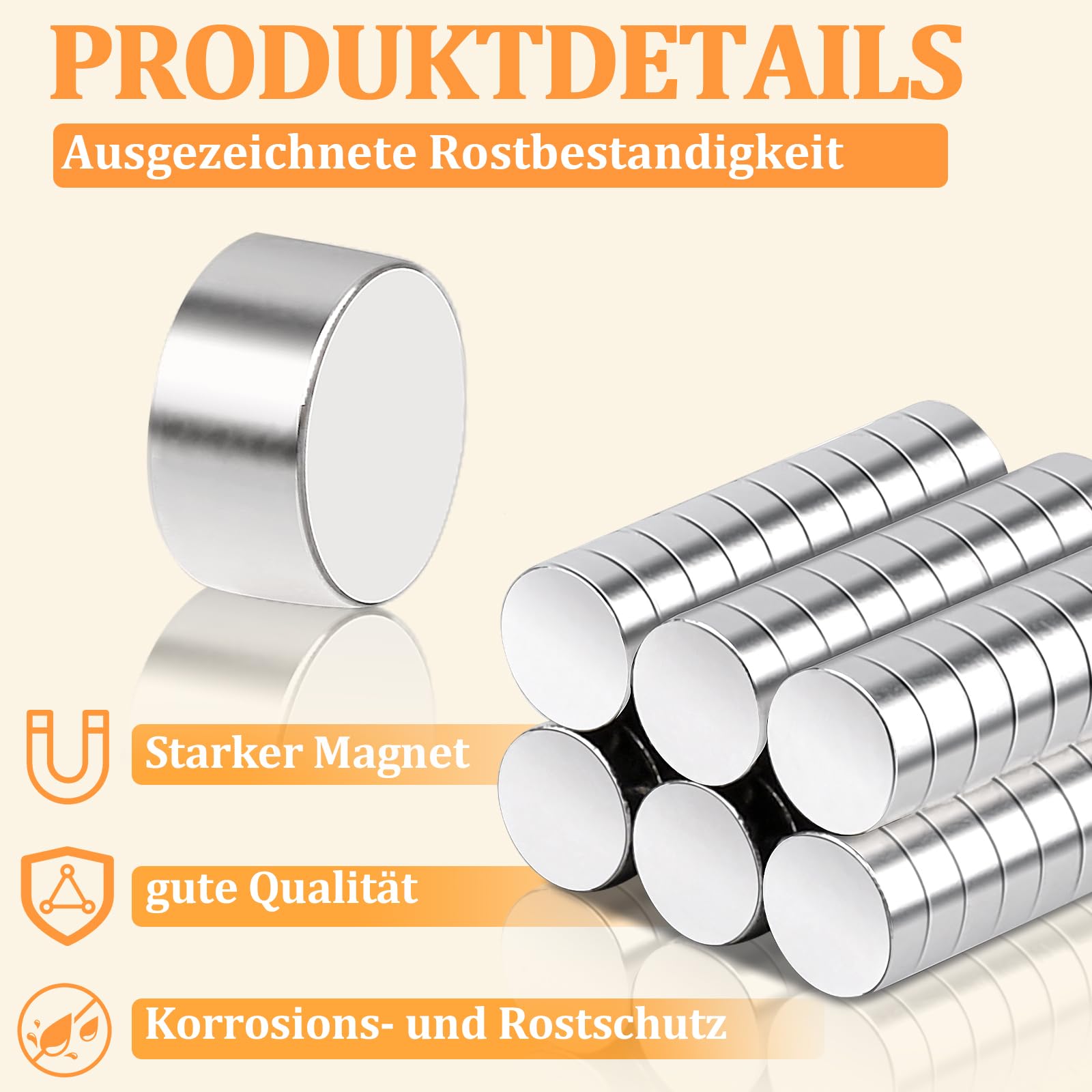 5 Magnetini Al Neodimio Extra Forti 25x2mm - Per Lavagne, Frigorifero, Artigianato E Ufficio - Foto 9