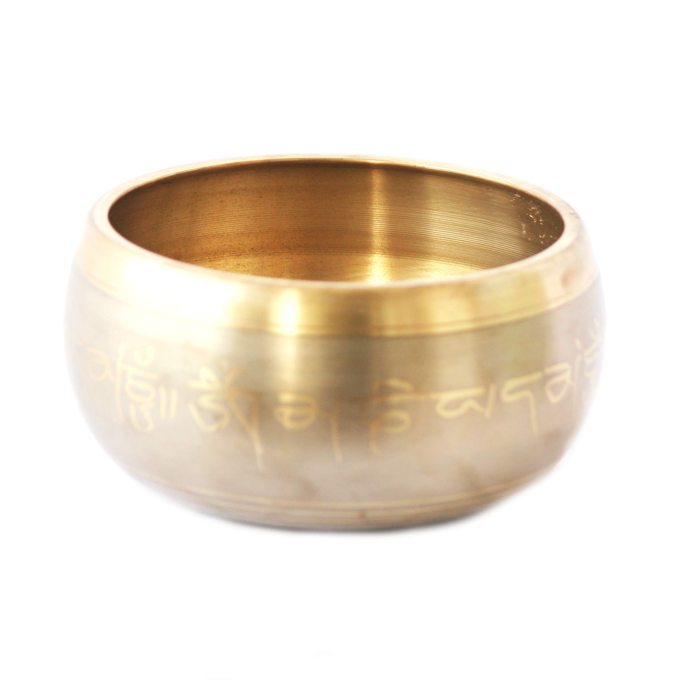 Brahmz Buddhistische tibetische Klangschale Musikinstrument Therapie Meditationsschale (braunes Messing, 15,2 cm)