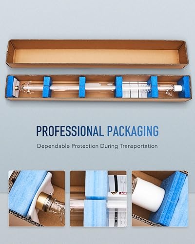 Miniatura 7 de OMTech Tubo láser de CO2 de 100 W para grabador láser y máquina cortadora, tubo cortador láser de 57.087 in y 3.150 in de diámetro con cabeza de