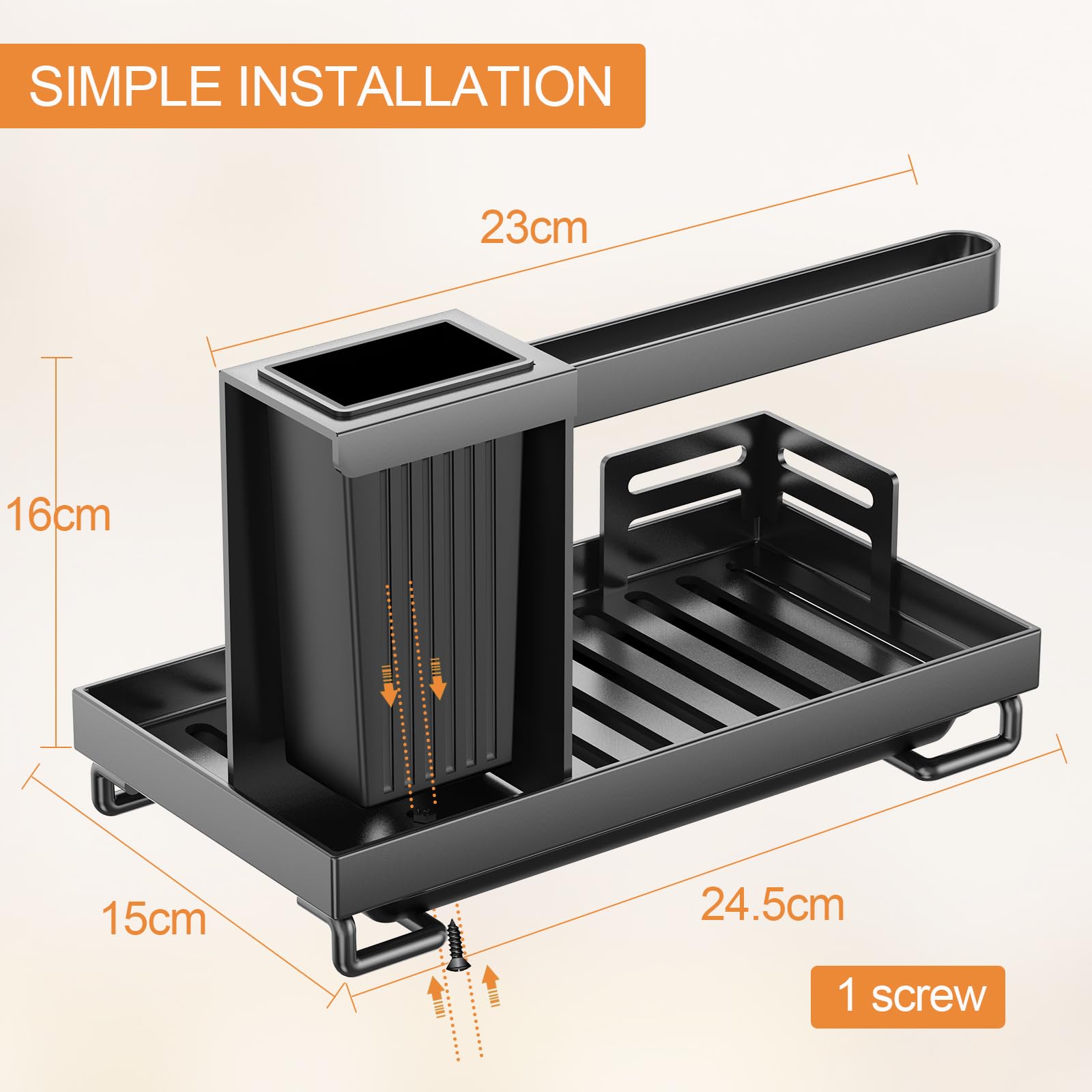 EBANKU Porta Spugne 3 In 1 Per Lavello Cucina – In Acciaio Inox 304 Con Filtro E Scolapiatti, 100 Sacchetti Inclusi