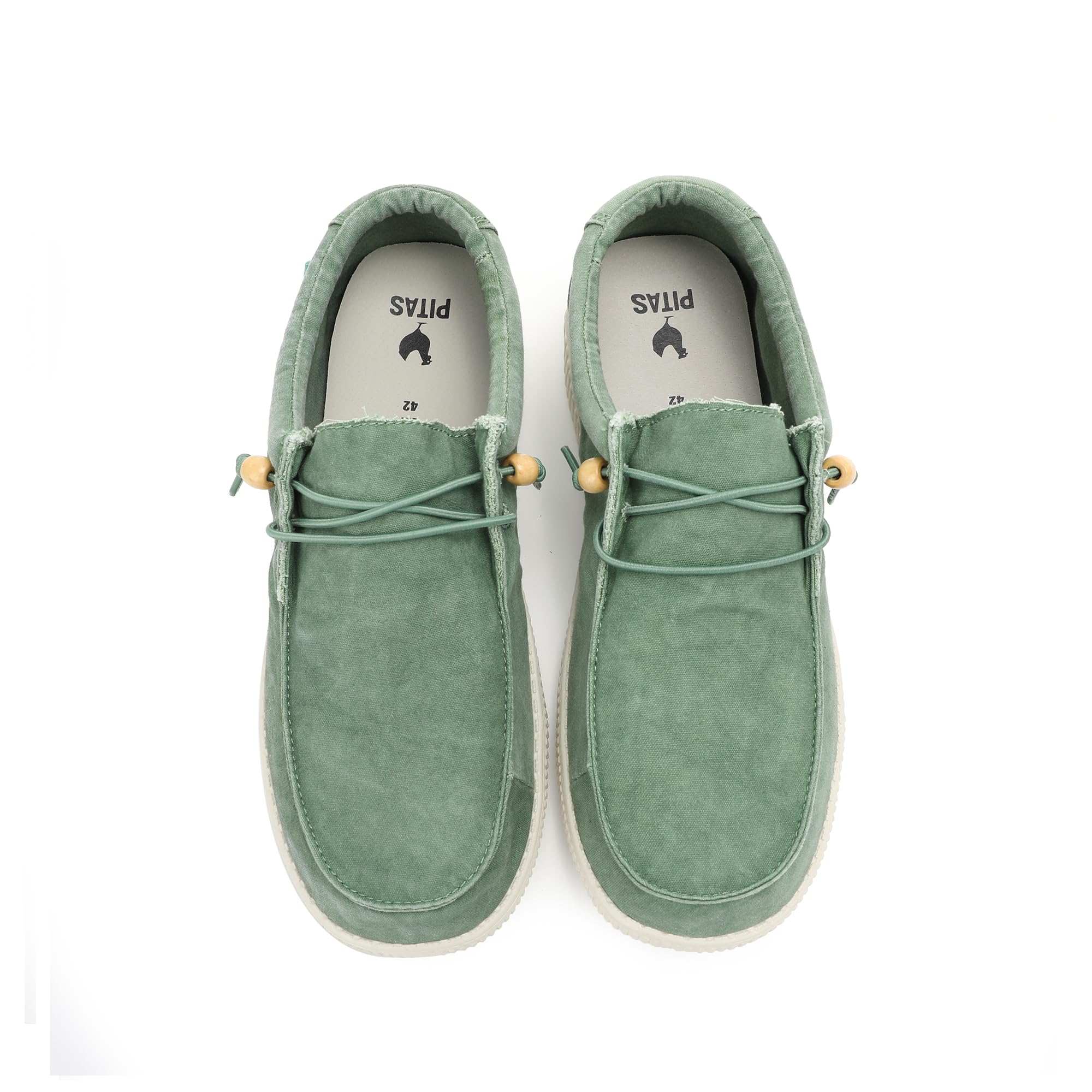 WALK IN PITAS | WP150 WALLABI Washed | Mocassini Uomo | Scarpe da Barca | Sportive Uomo | Sneakers Casual | Scarpa da Vela | Calzatura Senza Lacci | Scarpe Walkinpitas | Verde Menta 42