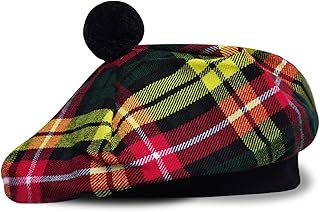 Scottish Traditional Tam o' Shatner Acrylic Wool Tammy Hat Flat Bonnet Kilt Many Tartans
