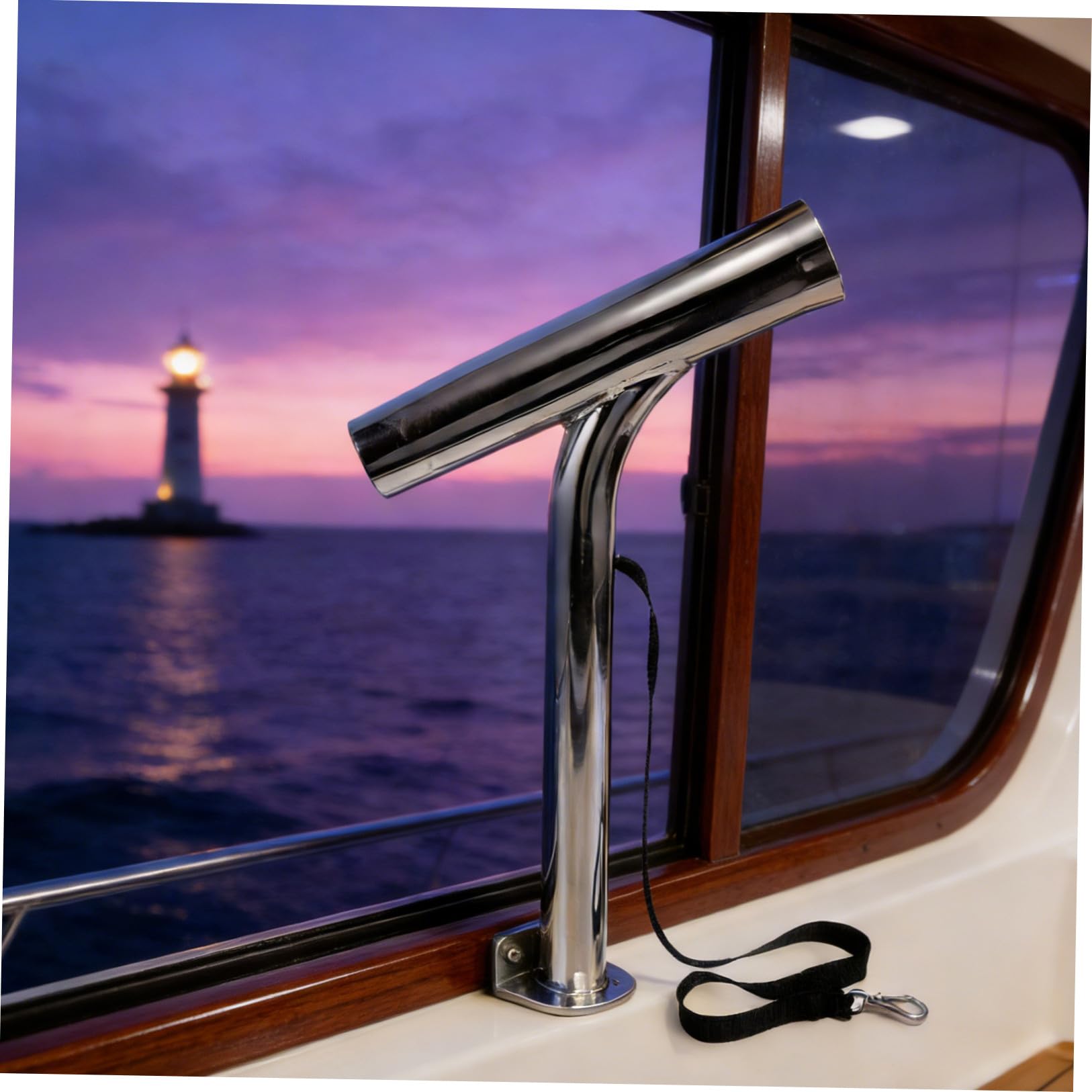 Supporto per Canna da Inox Argento per Yacht, Portacanna da Barca Leggero e Compatto, Facile da Installare Senza Attrezzi, per e Ambienti
