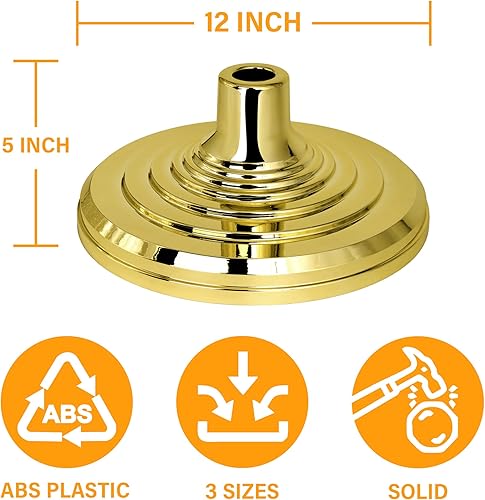 Miniatura 4 de XIFAN Soporte de base de bandera para asta de bandera de interior, base de pie con acabado dorado, compatible con mástil de bandera de 1.25
